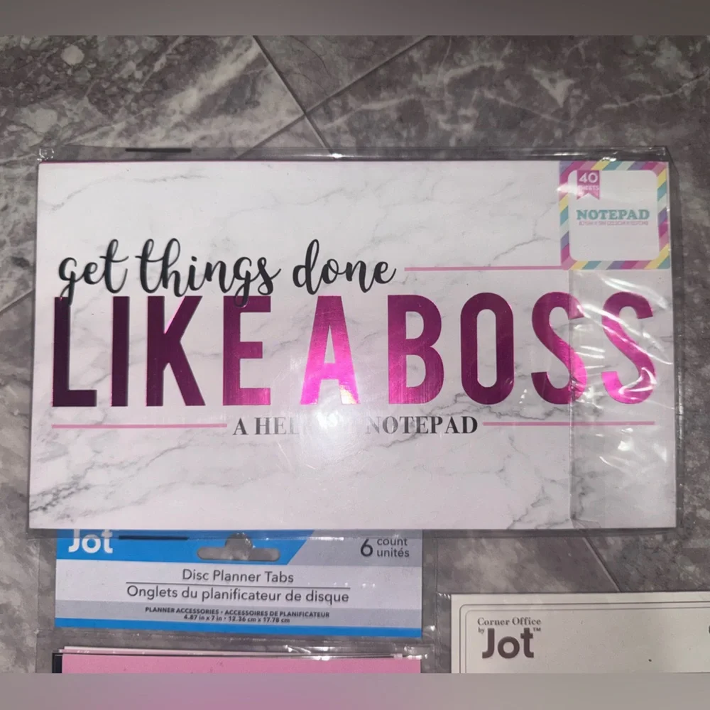 Pink and White marble Notepad Set